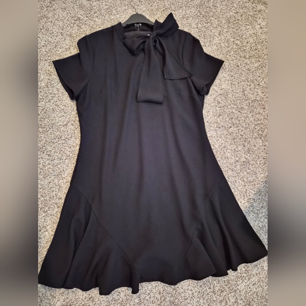 CeCe Black Mini Dress with Bow Detail - Picture 7 of 13